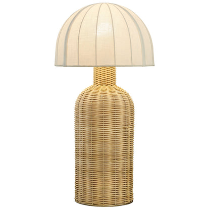 Santo Rattan Table Lamp with Dome Shade by Modway
