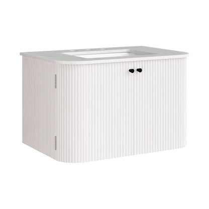 Zia 30" Wall-Mount Bathroom Vanity with Marble Sink