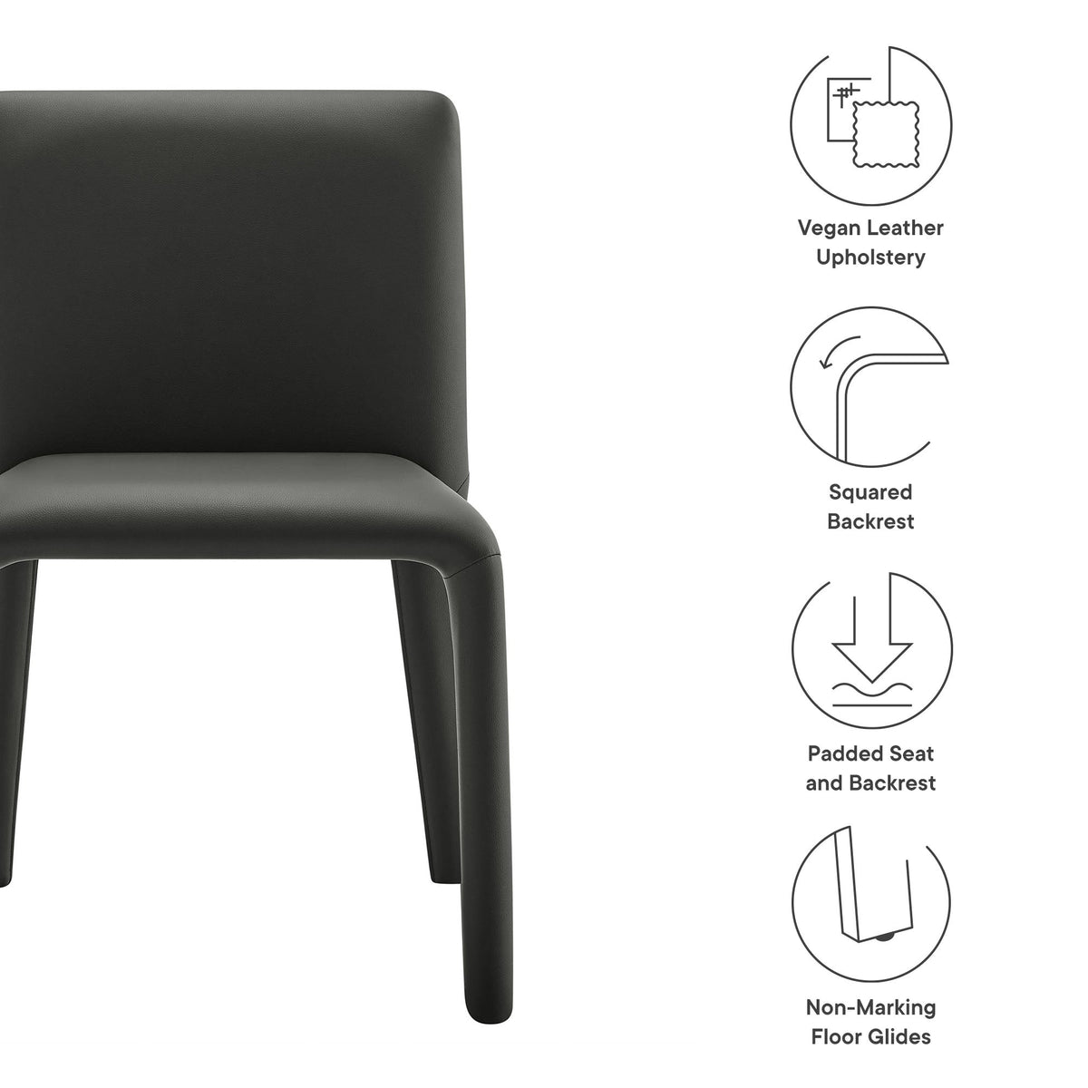 Rhodes Vegan Leather Upholstered Dining Chair by Modway