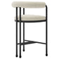 Turin Curved Back Boucle and Metal Counter Stool by Modway
