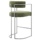 Huron Curved Back Fabric and Metal Counter Stool by Modway