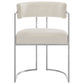 Huron Curved Back Fabric and Metal Dining Accent Chair