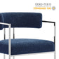 Huron Curved Back Fabric and Metal Dining Accent Chair