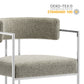 Huron Curved Back Fabric and Metal Dining Accent Chair