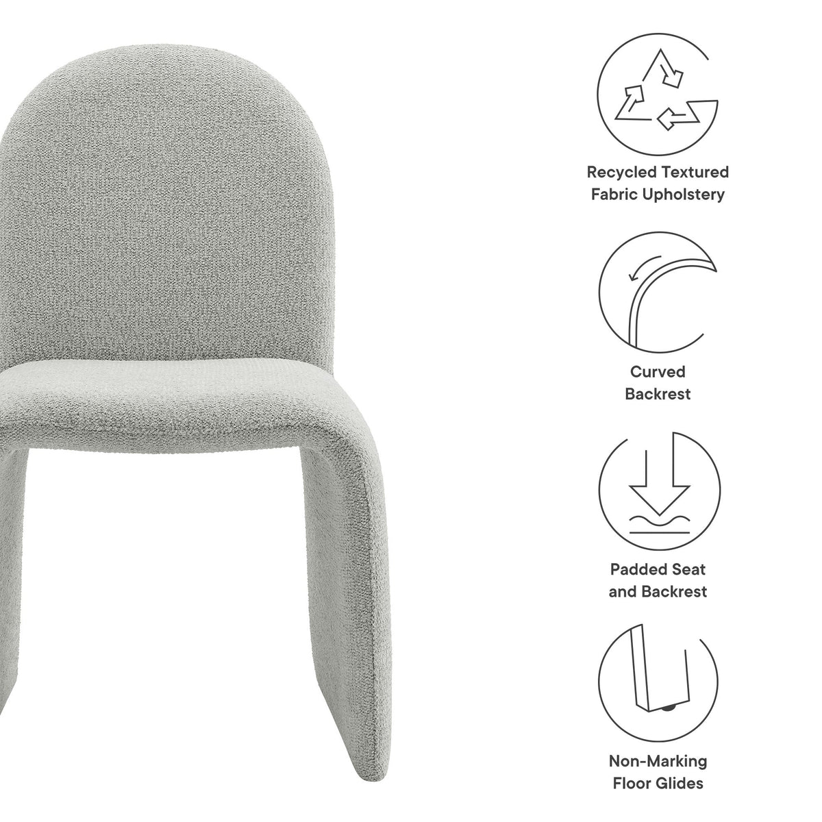 Junia Boucle Upholstered Armless Dining Chair by Modway