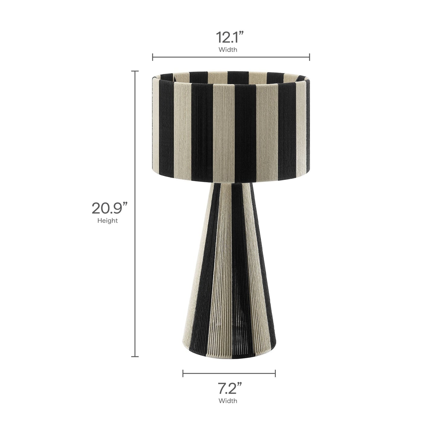 Renae Handwoven Cotton Thread Striped Table Lamp by Modway