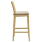 Ovard Wood and Rattan Bar Stool by Modway