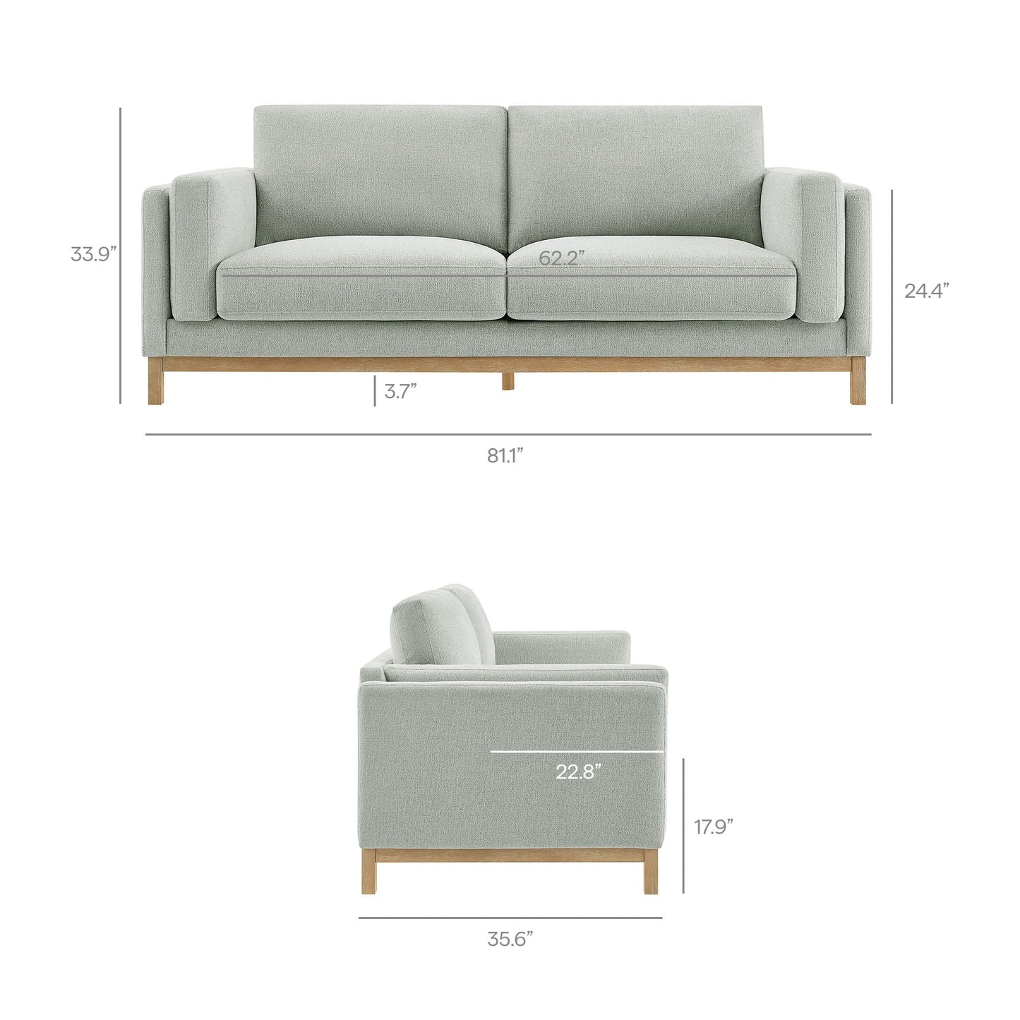 Roscoe 81 Inch Fabric Sofa by Modway
