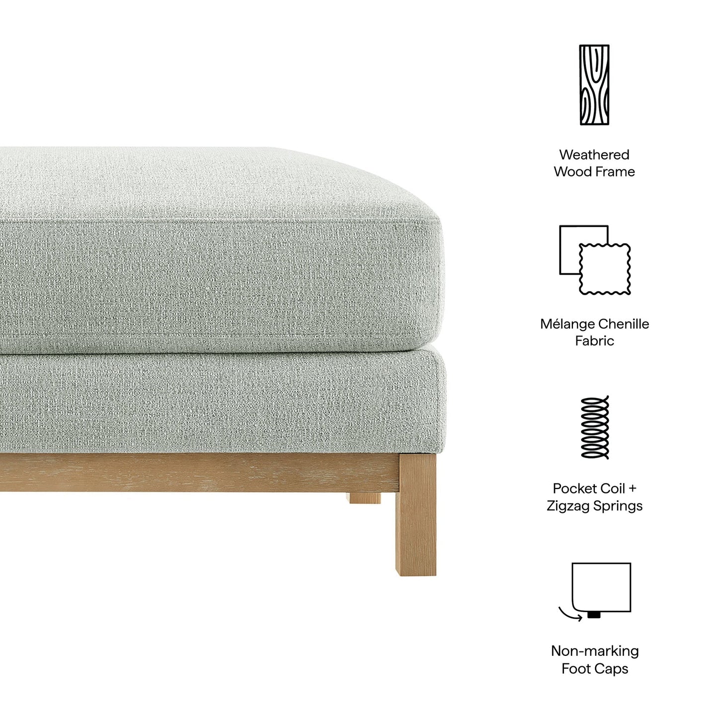 Roscoe Fabric Ottoman by Modway