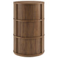 Clement Round Pedestal Stand Storage Table with Sliding Tambour Doors