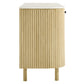 Caldera 60" Curved Solid Wood and Marble Sideboard Storage Cabinet by Modway