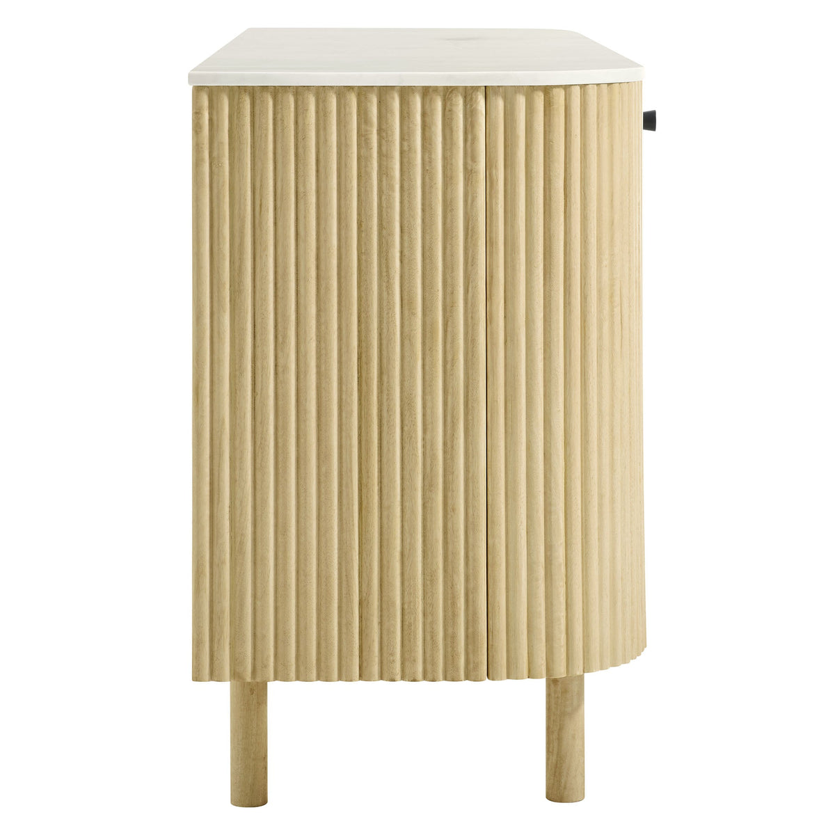 Caldera 60" Curved Solid Wood and Marble Sideboard Storage Cabinet by Modway