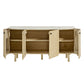 Caldera 60" Curved Solid Wood and Marble Sideboard Storage Cabinet by Modway