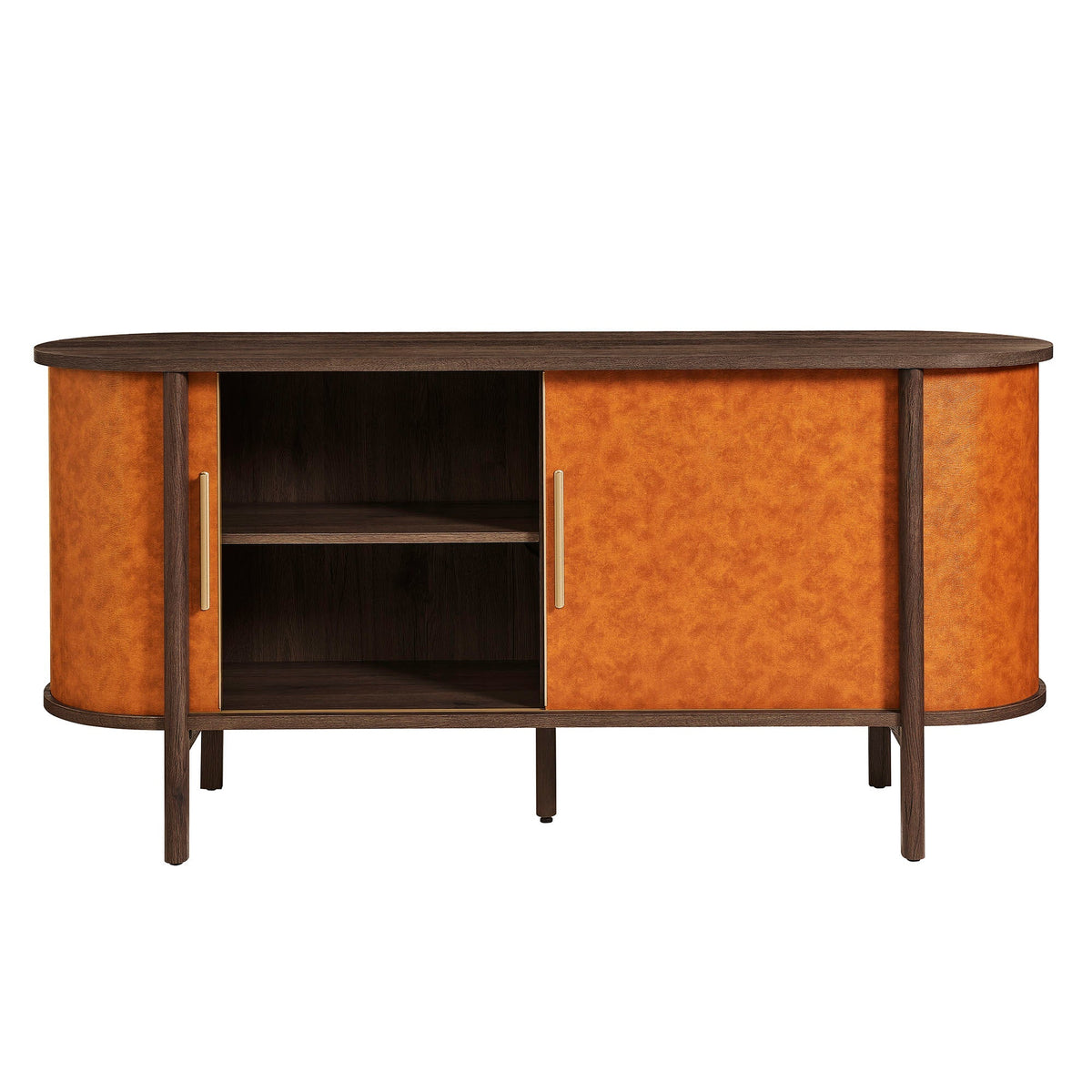 Coralie Curved Vegan Leather Oval Sideboard by Modway