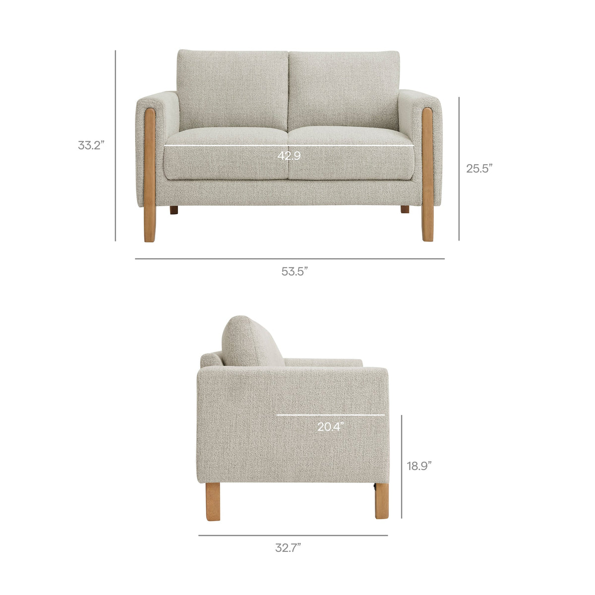 Hawken Boucle Fabric Loveseat by Modway