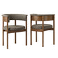 Clea Curved Upholstered Dining Chairs Set of 2