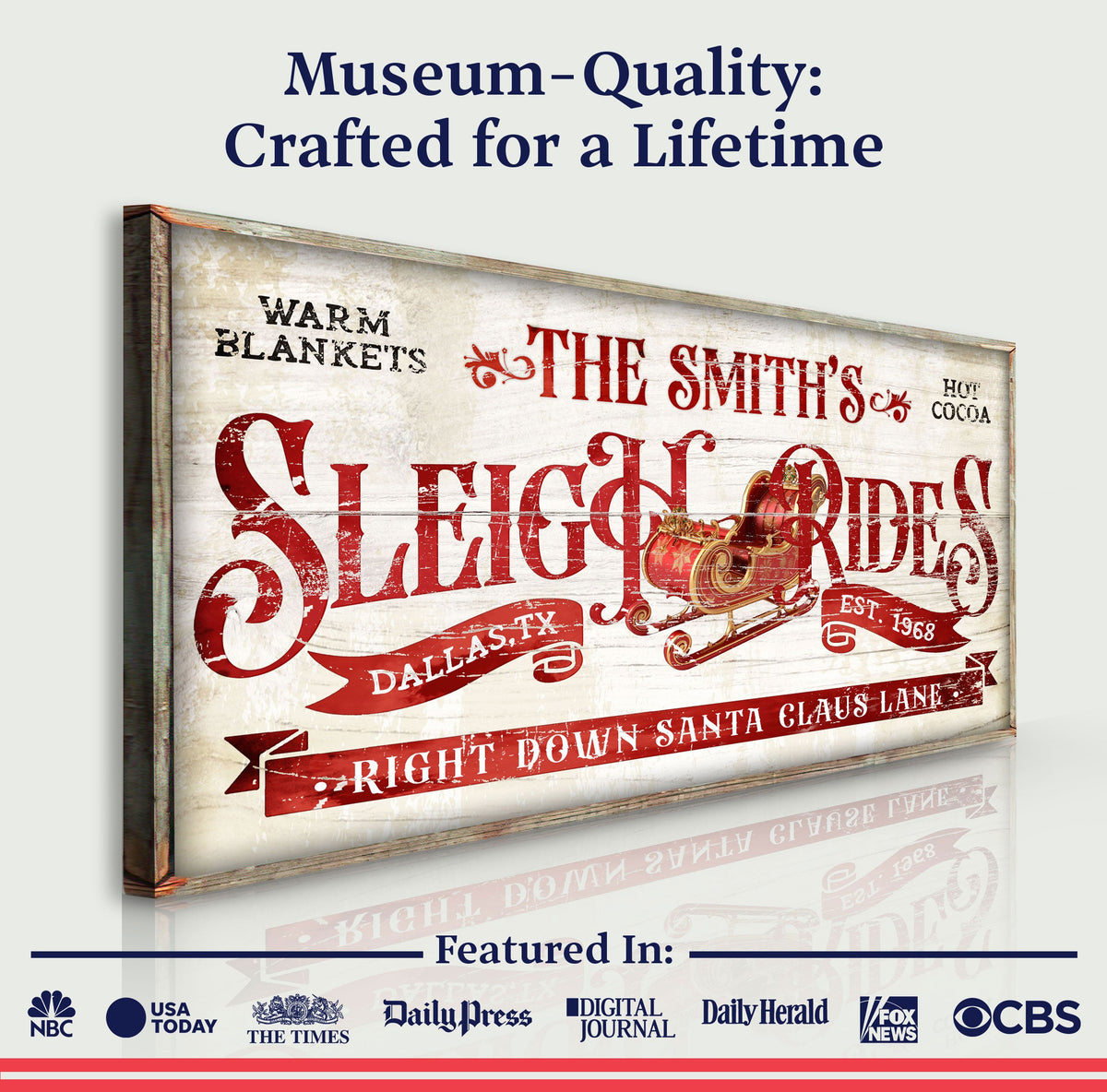 Sleigh Rides Christmas Sign III - view 4