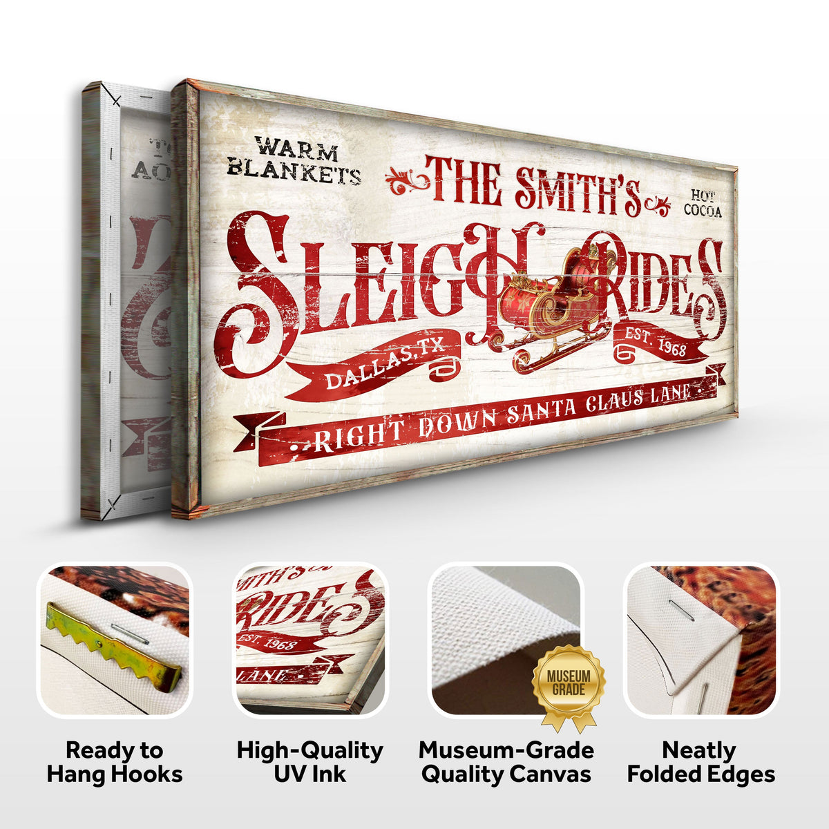 Sleigh Rides Christmas Sign III - view 6