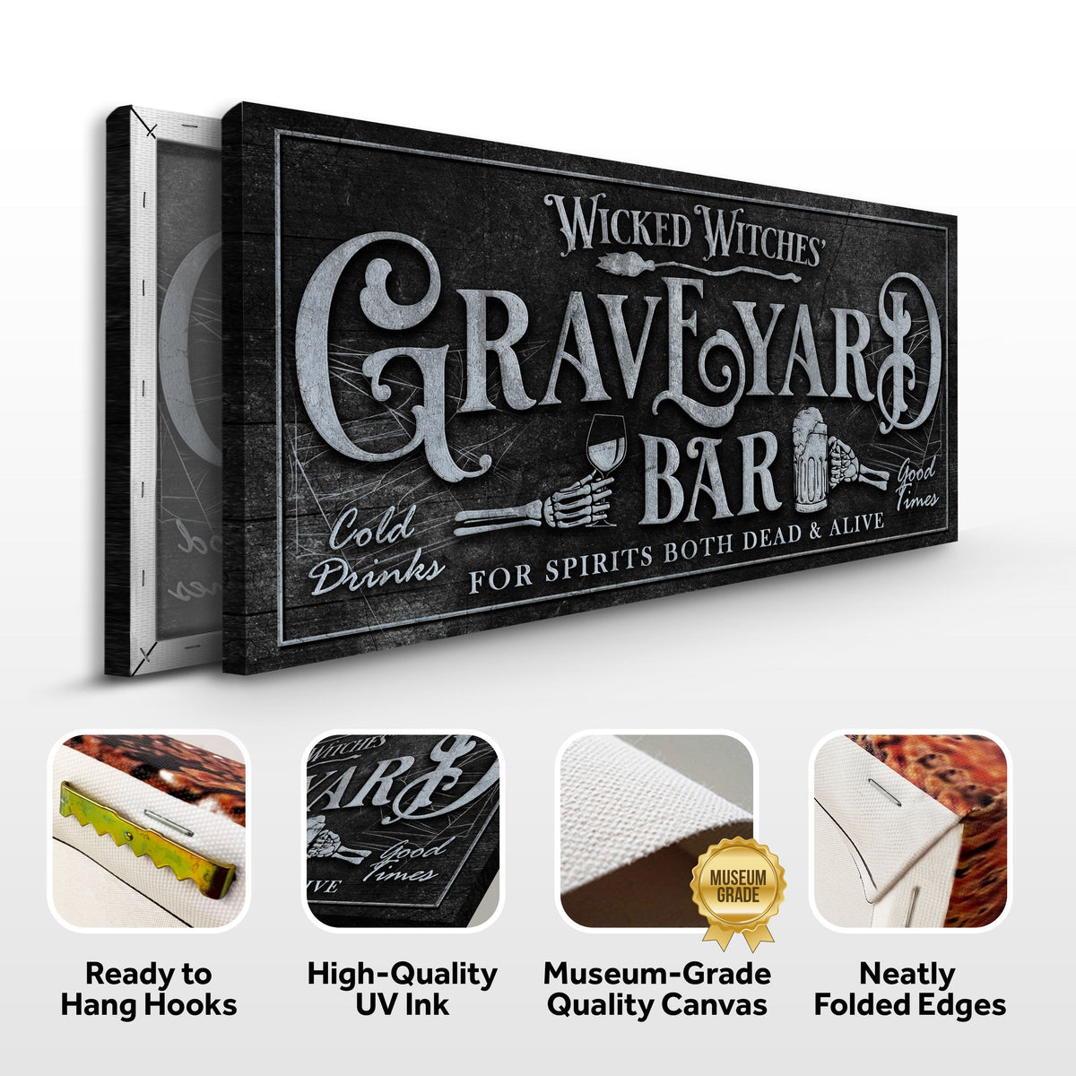 Wicked Witches' Graveyard Bar Halloween Sign II - view 6
