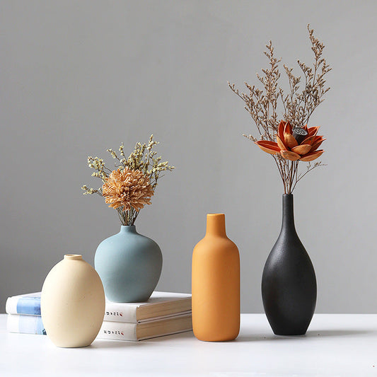 Three Piece Ceramic Vase Set Modern Decoration