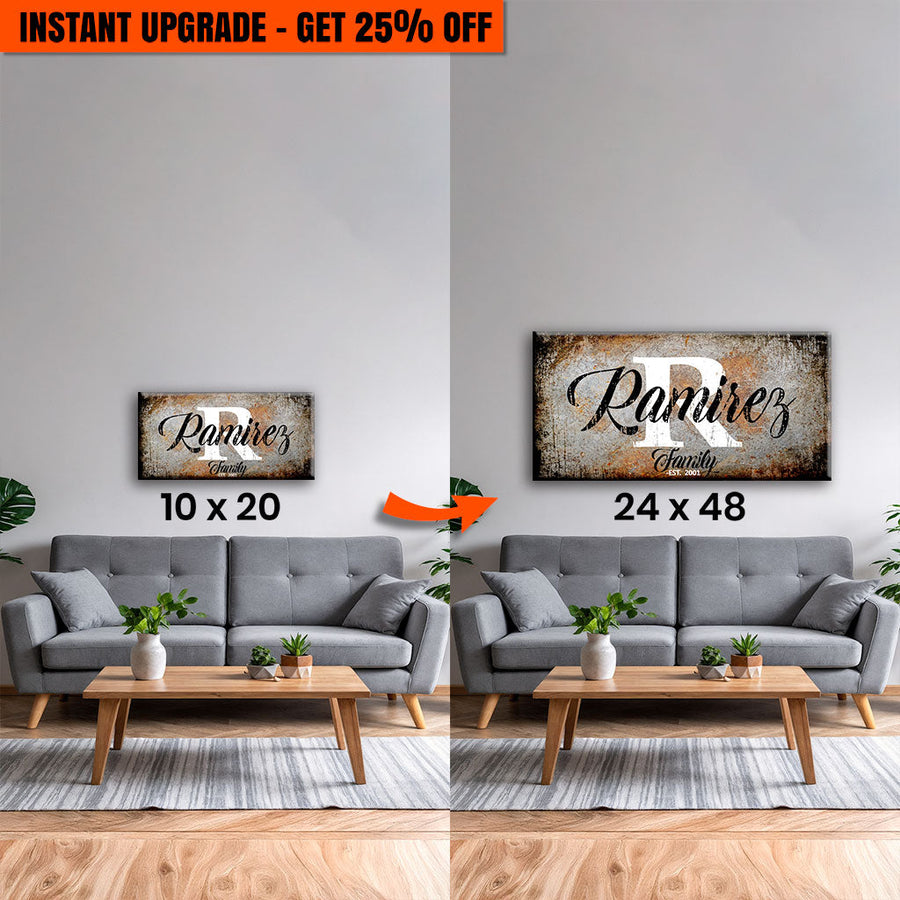 Upgrade Your 20x10 Inches 'Family' (Style 3) Canvas To 48x24 Inches
