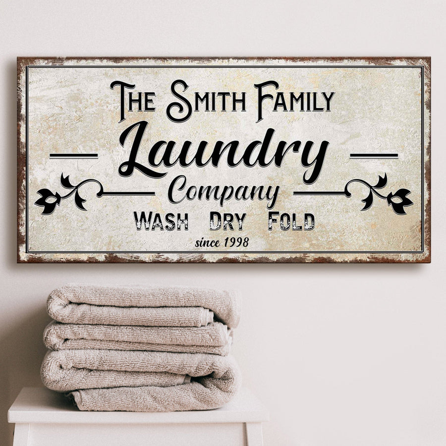 Family Laundry Company Sign