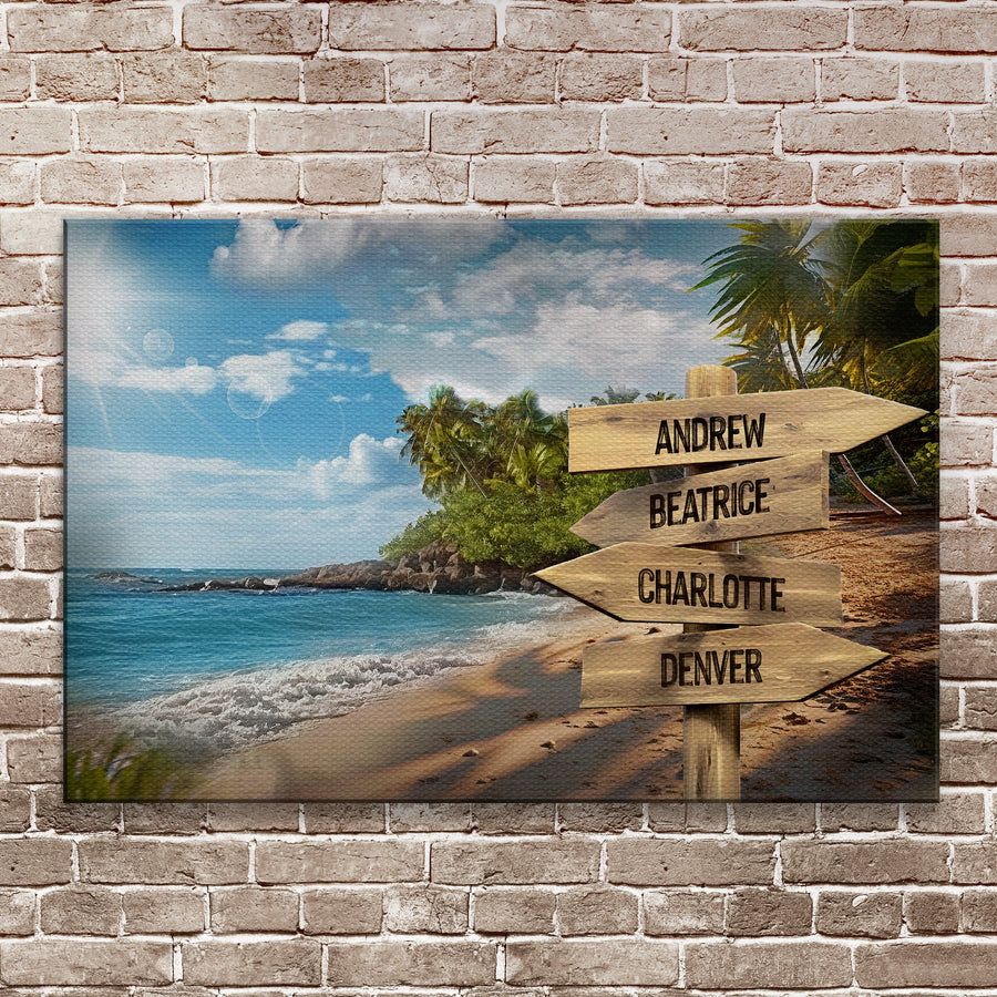 Family Names Ocean Breeze Sign