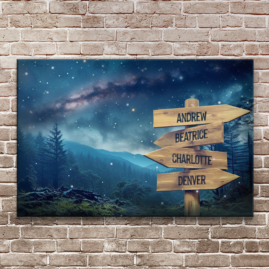 Starry Sky Family Names Sign