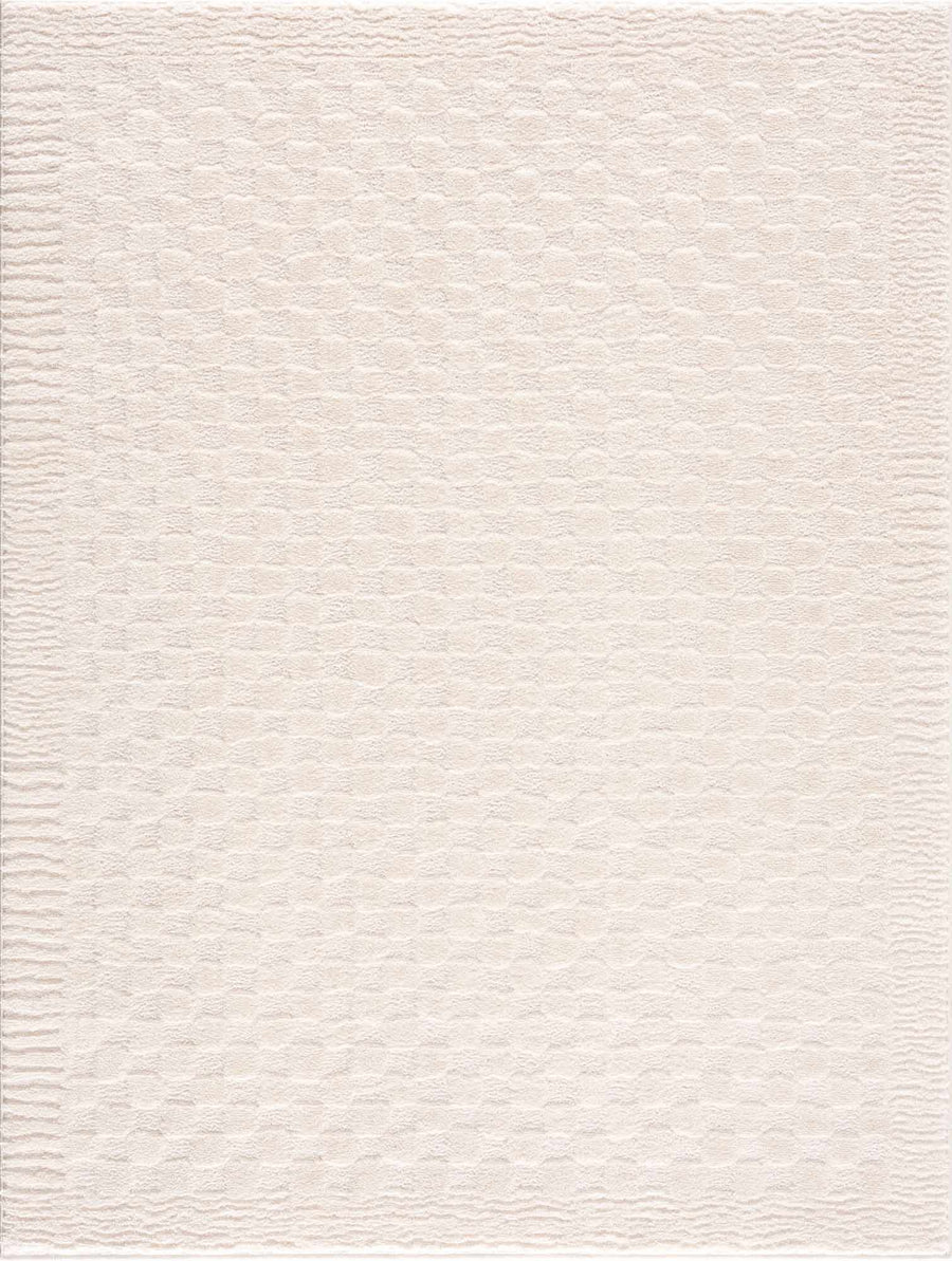 Leryn Ivory Checkered Area Rug
