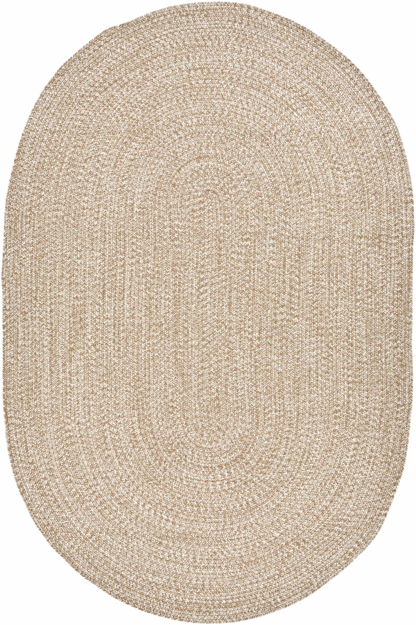 Cream Braided Faux Jute Outdoor Rug
