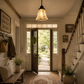 Frosted Leaf Embossed Clear Pendant Light