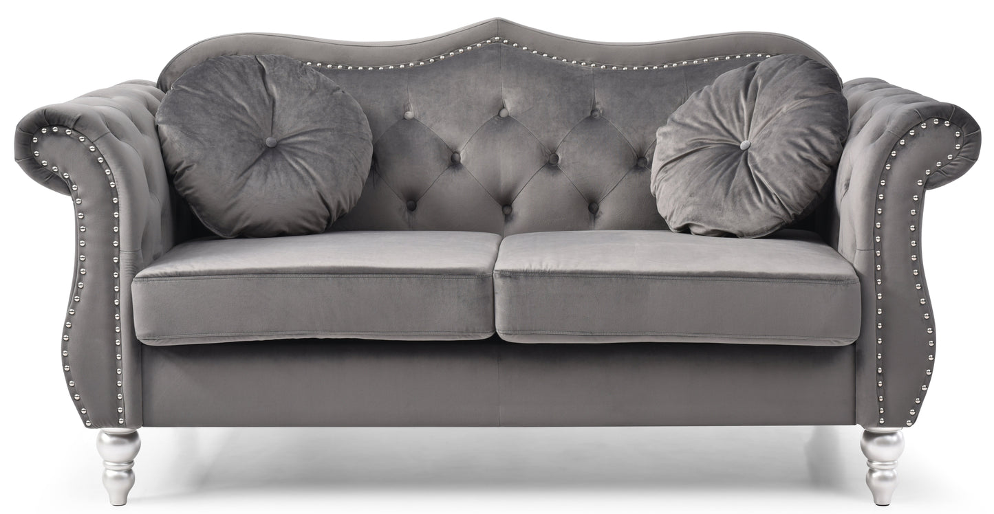 Cozy Transitional Flared Arm Loveseat