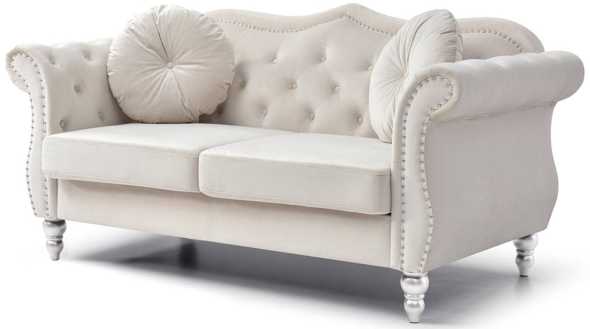Elegant Flared Arm Loveseat