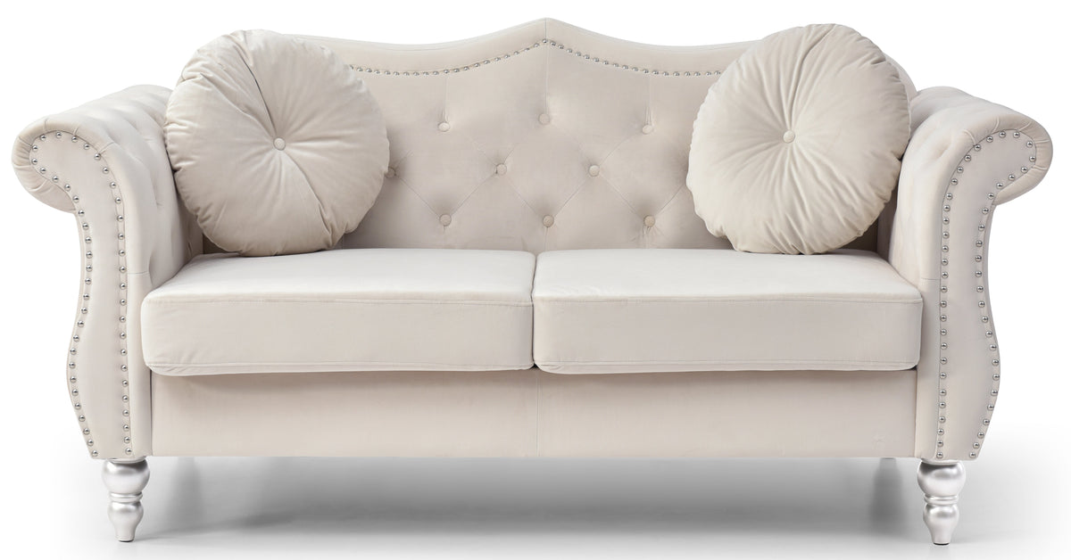 Elegant Flared Arm Loveseat