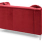 Chic Sloped Arm Loveseat in Burgundy