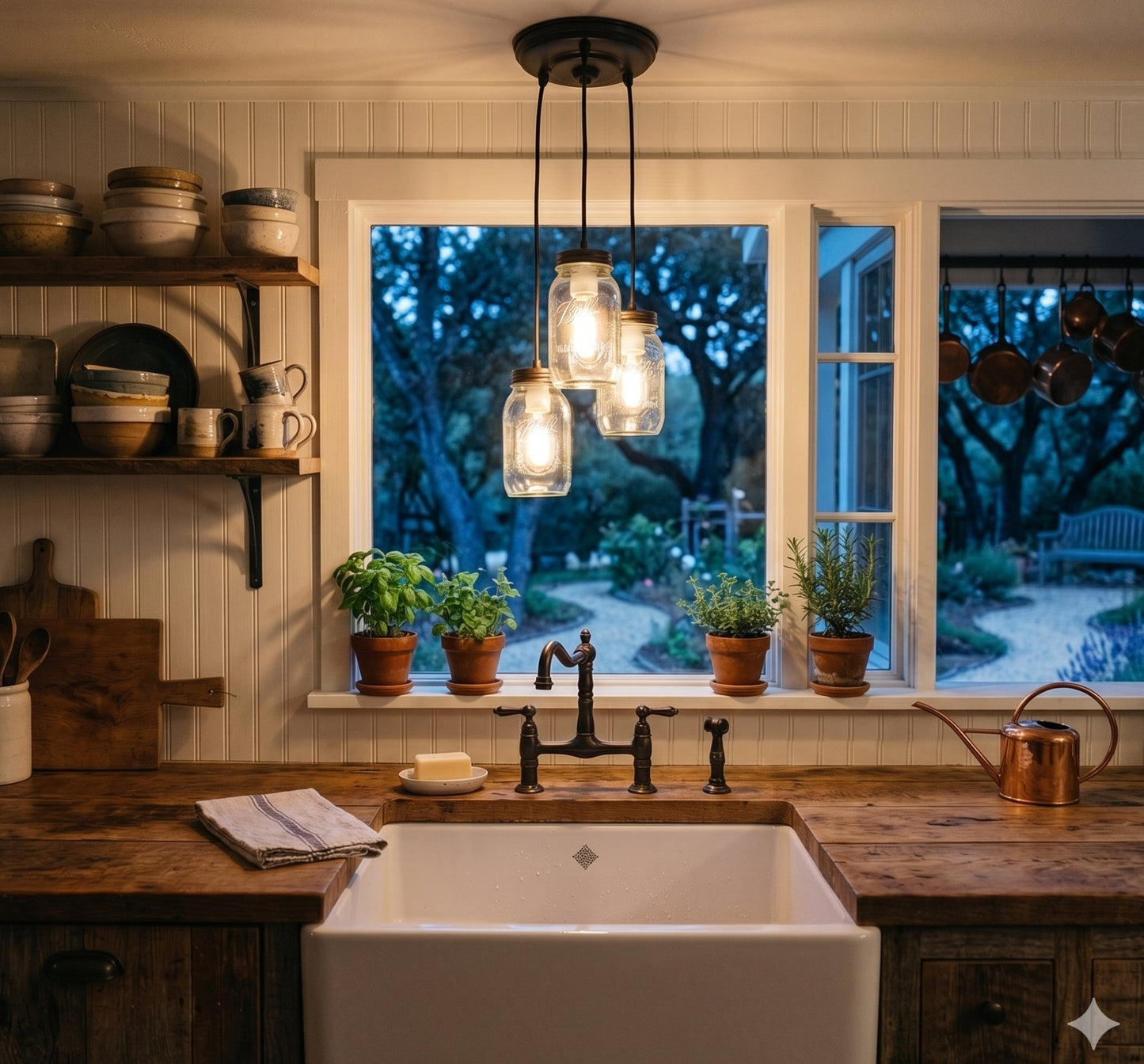 Mason Jar CHANDELIER Pendant Light Trio