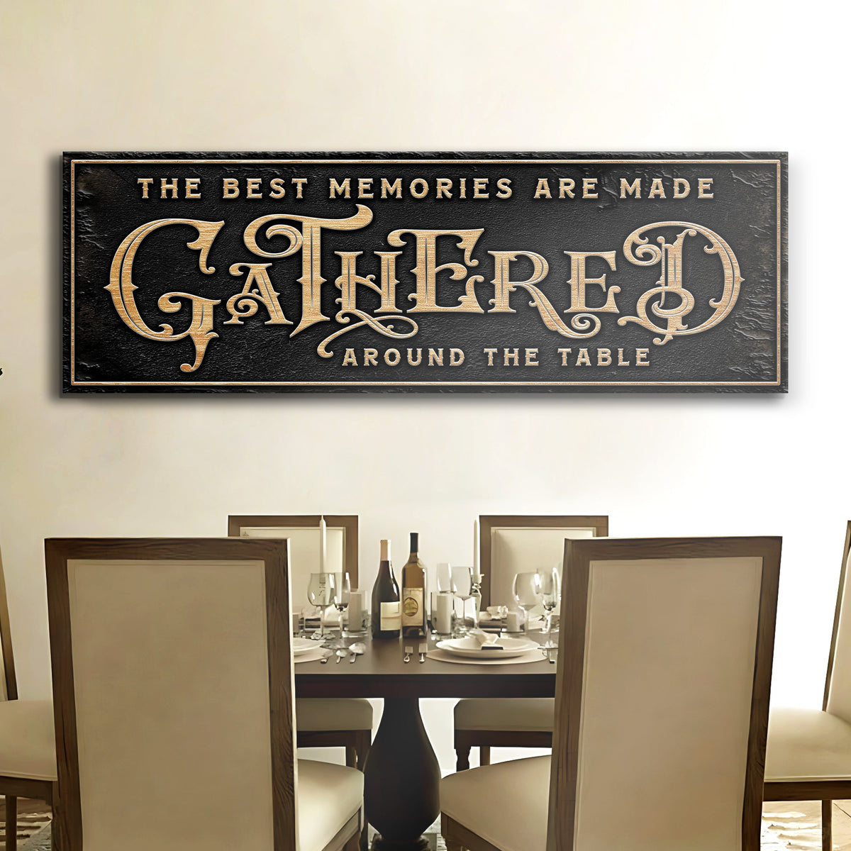 Gathered Around Table Sign