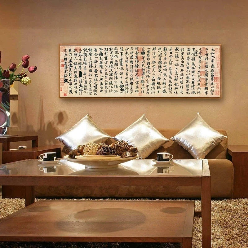 Traditional Chinese Calligraphy Lanting Preface Canvas Painting Posters Prints Scandinavian Wall Art Picture Living Room Decor