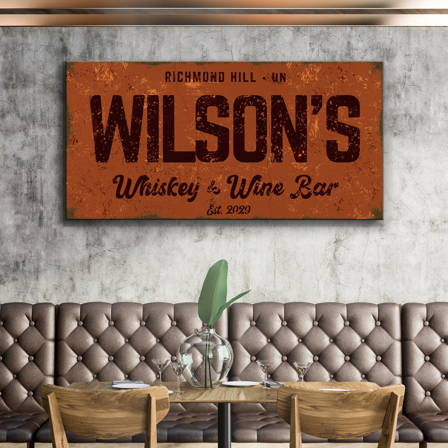 Whiskey And Wine Bar Sign II