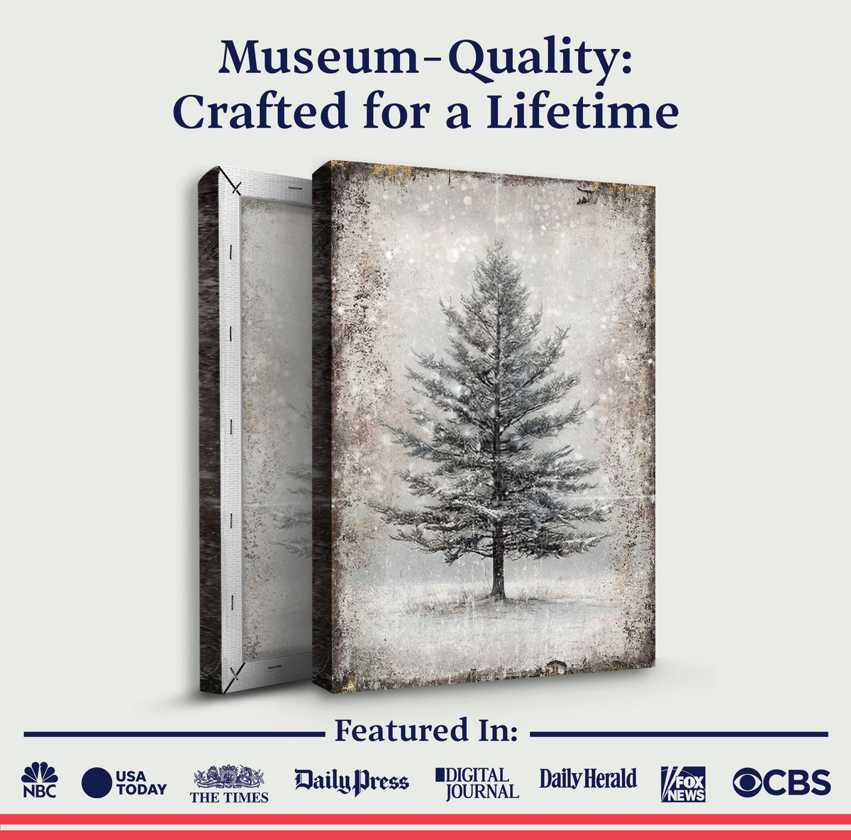 Vintage Christmas Tree Wall Art with Free 100+ Christmas Print