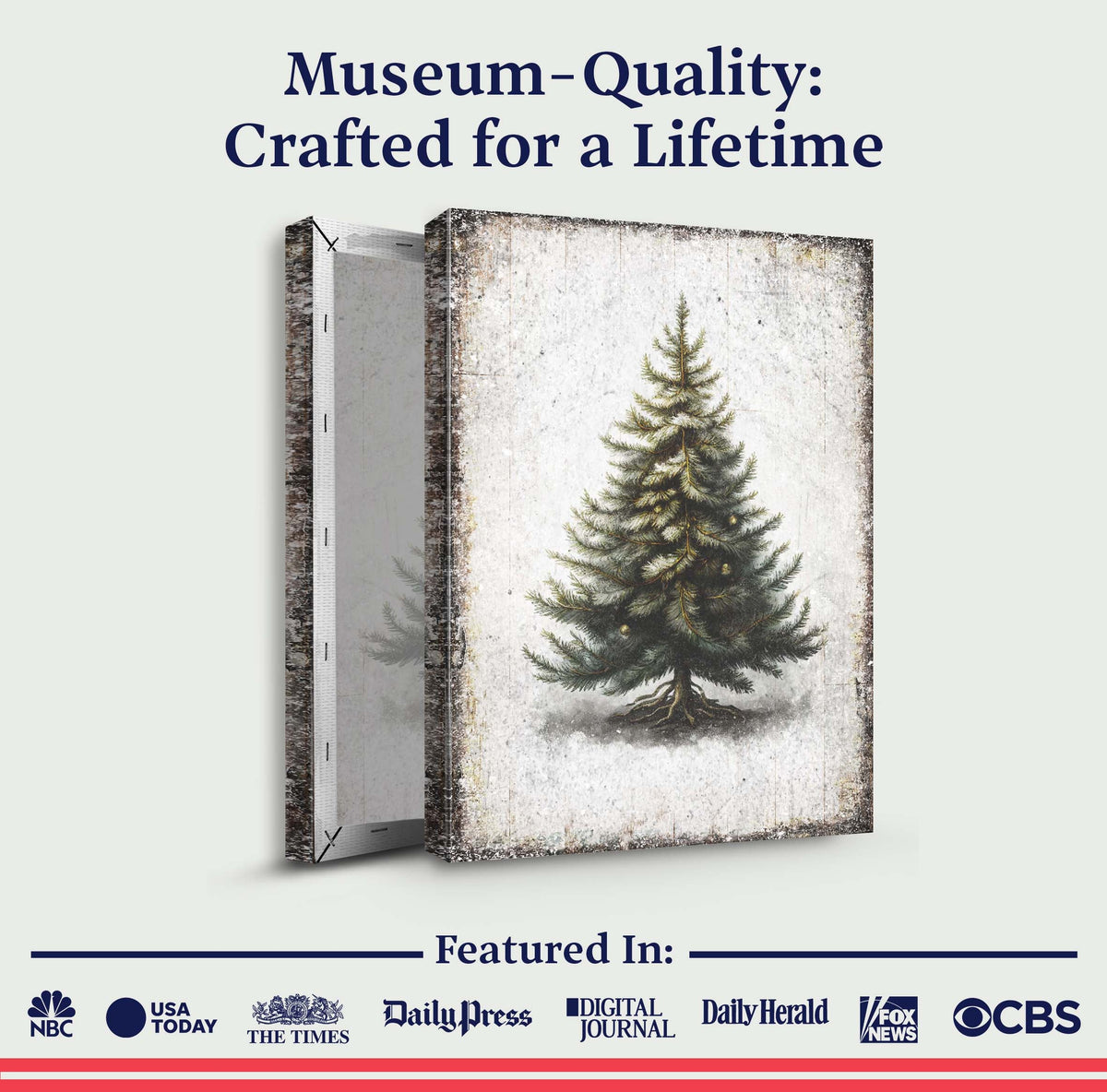 Vintage Pine Tree Christmas Wall Art - view 4