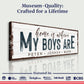 Home Is Where My Boys Are Family Sign