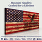 Rustic American Flag Family Name Sign