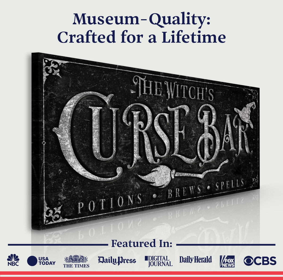 The Witch's Curse Bar Halloween Sign - view 5