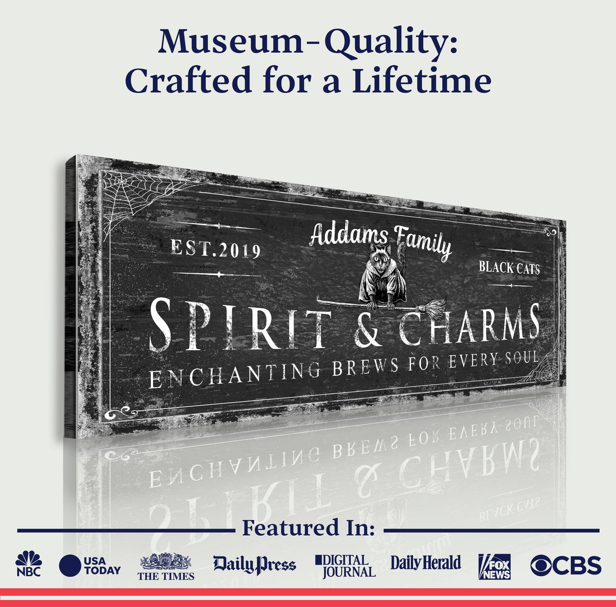 Black Cat’s Spirits & Charms Bar Halloween Sign - view 5