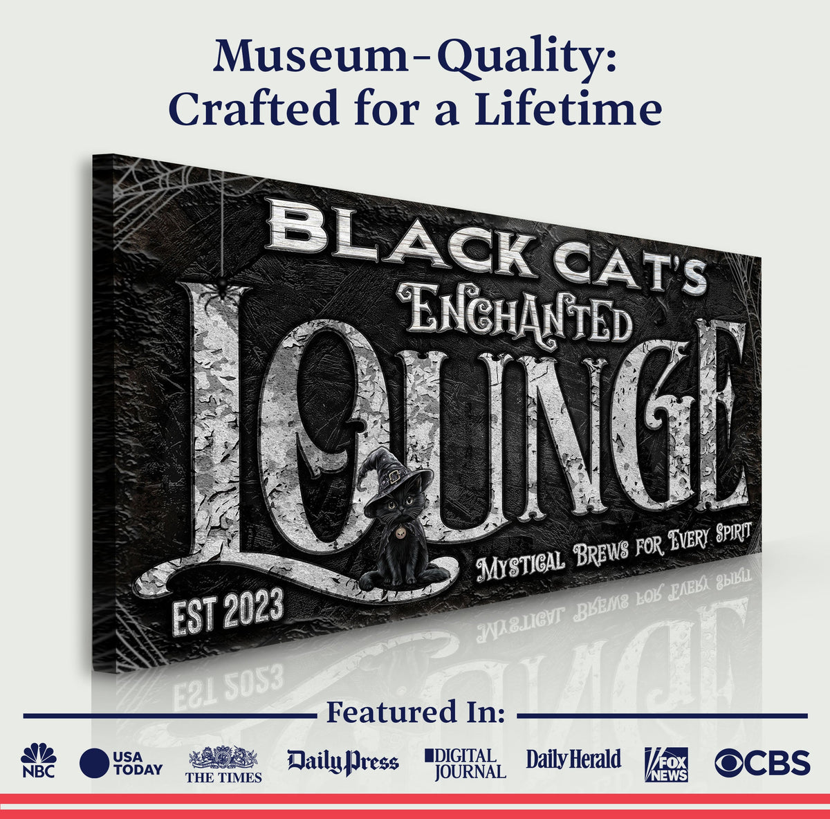 Black Cat's Enchanted Lounge Halloween Sign - view 6