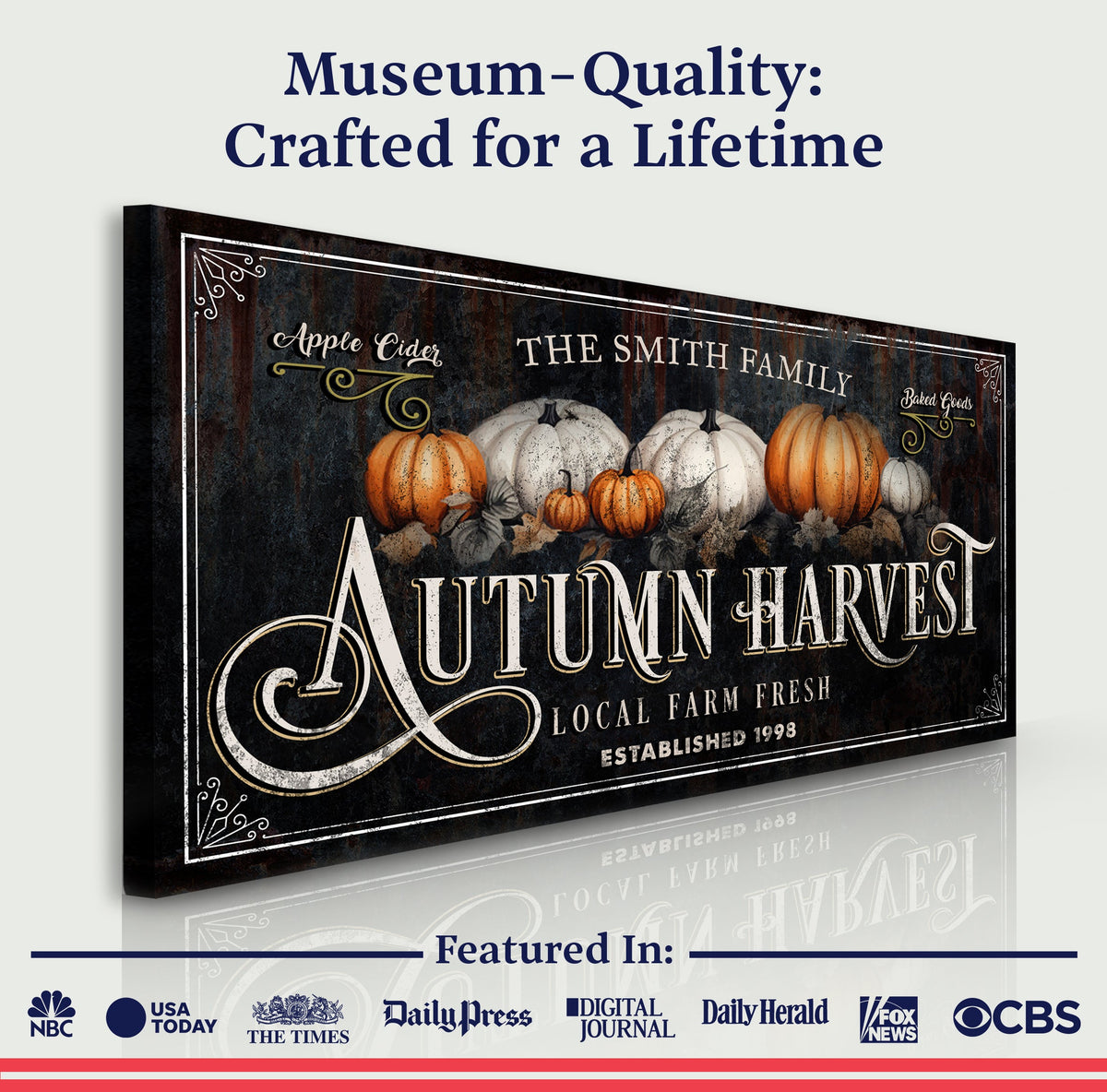 Family Autumn Harvest Thanksgiving Sign - view 5
