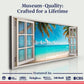 Coconut Palm Beach Window Scenery Wall Art
