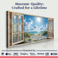 Morning Beach Window Scenery Wall Art