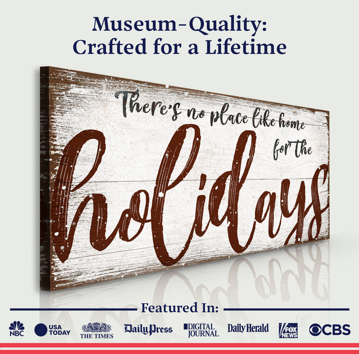 There's No Place Like Home for The Holidays Christmas Sign - view 5